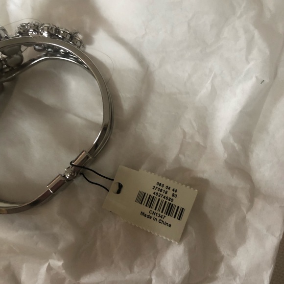 Talbots Silver-tone and Rhinestone Cuff Special Occasion Bracelet - Picture 4 of 5